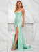 Elegant Pleats Sweetheart Side Slit Mermaid Floor Length Prom Party Dress,SWS2590