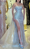 Elegant Sleeveless Side Slit Mermaid Long Prom Dress,SWS2093