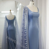 Elegant Square Sleeveless Mermaid Floor Length Prom Dress,SWS2217