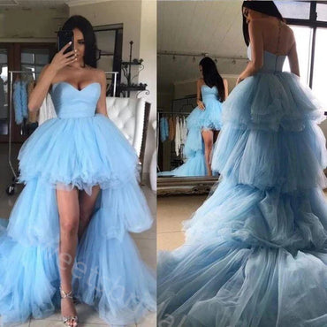 Sexy Sweetheart Sleeveless High-Low Prom Dress,SWS2171