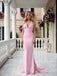 Simple Jersey V-Neck Sleeveless Mermaid Long Prom Party Dress,SWS2622