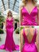 Sexy V-Neck Sleeveless Pleats Mermaid Floor Length Prom Party Dress,SWS2585
