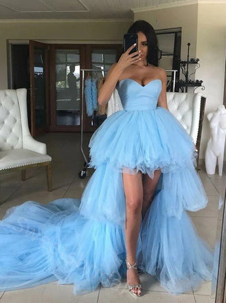 Sexy Sweetheart Sleeveless High-Low Prom Dress,SWS2171