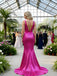Sexy V-Neck Sleeveless Pleats Mermaid Floor Length Prom Party Dress,SWS2585