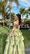 Sexy V-neck Sleeveless Ruffle Sleeveless A-line Floor Length Prom Dress,SWS2425