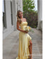 Sexy Strapless Sleeveless Ruffles Side Slit Mermaid Floor Length Prom Dress,SWS2573