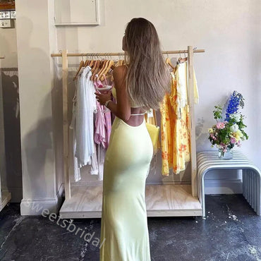 Sexy Spaghetti Straps Sleeveless Mermaid Long Floor Length Prom Dress,SWS2350