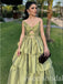 Sexy V-neck Sleeveless Ruffle Sleeveless A-line Floor Length Prom Dress,SWS2425