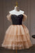 Elegant Off shoulder Sleeveless A-line Short Mini Homecoming Dress, BTW335