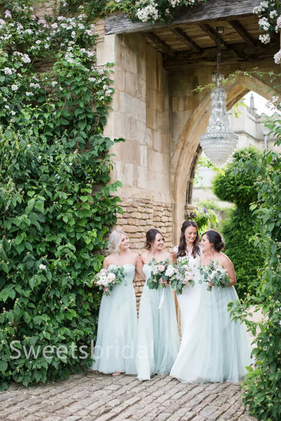 Elegant Sweetheart Sleeveless A-line Long Bridesmaid Dressess, SWE1391