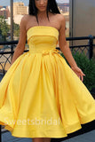 Elegant Strapless Sleeveless A-line Short Mini Homecoming Dress, BTW386