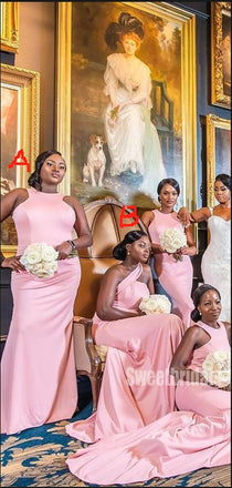 Sexy Halter Mermaid Sleeveless Long Bridesmaid Dresses,SWE1261