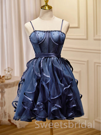 Elegant Square Sleeveless A-line Short Mini Homecoming Dress, BTW356
