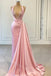 Gummy Pink Halter Sleeveless Mermaid Floor Length Prom Dress,SWS2210
