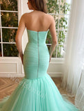 Elegant Sweetheart Sleeveless Mermaid Floor Length Prom Dress,SWS2263