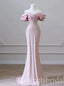 Pink Sparkly Off Shoulder Mermaid Floor Length Prom Dress,SWS2428