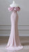 Pink Sparkly Off Shoulder Mermaid Floor Length Prom Dress,SWS2428