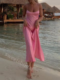 Gummy Pink Scoop Sleeveless Sheath Floor Length Prom Dress,SWS2256