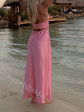 Gummy Pink Scoop Sleeveless Sheath Floor Length Prom Dress,SWS2256