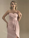 Pink Sweetheart Side Slit Sheath Long Bridesmaid Dresses, SWE1421