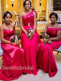 Mismatched Elegant Sweetheart Sleeveless Sheath Long Bridesmaid Dressess, SWE1398