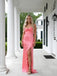 Cute Croal Sweetheart Ruffles Side Slit Mermaid Long Prom Party Dress,SWS2620