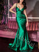 Sexy Spaghetti straps V-neck  Sleeveless Mermaid Long Prom Dress,SW2000