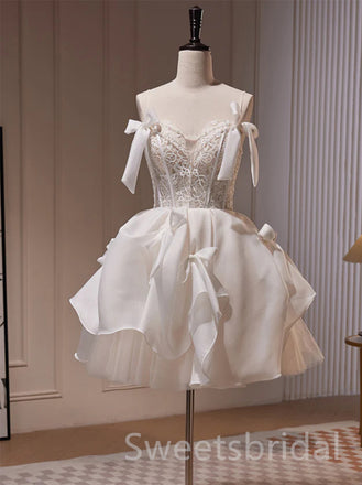 Elegant Sweetheart Bow knot Sleeveless A-line Short Mini Homecoming Dress, BTW359
