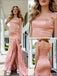 Beautiful Ruffles Side Slit Sleeveless Mermaid Long Prom Party Dress,SWS2624