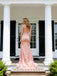 Beautiful Ruffles Side Slit Sleeveless Mermaid Long Prom Party Dress,SWS2624