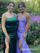 Purple V-neck Sleeveless Side Slit Mermaid Floor Length Prom Dress,SWS2544