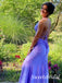 Purple V-neck Sleeveless Side Slit Mermaid Floor Length Prom Dress,SWS2544