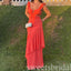 Elegant V-neck  Ruffle Sleeveless Mermaid Long Prom Dress,SWS2471