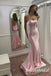 Cute Pink Scoop V-neck Sleeveless Mermaid Floor Length Prom Dress,SWS2545