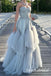 Light Grey Sweetheart Sleeveless A-line Floor Length Prom Dress,SWS2546