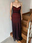 Black And Red V-neck Sleeveless Side Slit Mermaid Floor length Prom Dress,SWS2167