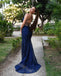 Sexy Square Sleeveless Mermaid Floor Length Prom Dress,SWS2226