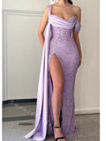 Sexy One shoulder Side slit Mermaid Long Prom Dress,SWS2051