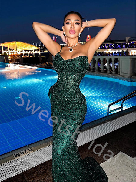 Sexy Sweetheart One shoulder Mermaid Long Prom Dress,SW2015