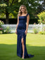 Elegant Sleeveles Ruffles Side Slit Mermaid Long Prom Party Dress,SWS2614