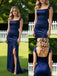 Elegant Sleeveles Ruffles Side Slit Mermaid Long Prom Party Dress,SWS2614