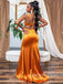 Elegant Mismatch One Shoulder Mermaid Long Bridesmaid Dresses, SWE1430