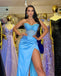 Sexy V-neck Sleeveless Side Slit Mermaid Long Prom Dress,SWS2122