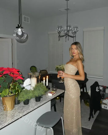 Sparkly Sweetheart Sleeveless Sheath Long Floor Length Prom Dress,SWS2329