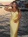 Yellow Sweetheart Sleeveless Sheath Floor Length  Prom Dress,SWS2294