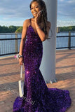 Sparkly V-neck Sleeveless Mermaid Floor Length  Prom Dress,SWS2298