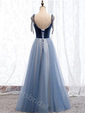 Elegant Square Neckline Sleeveless  A-line Long Prom Dress,SWS2138