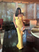 Yellow Spaghetti Straps Sleeveless Sheath Floor Length Prom Dress,SWS2322