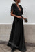 Elegant V-neck Sleeveless A-line Floor Length Prom Dress,SWS2198