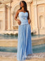 Blue Sweetheart Sweetheart Sleeveless A-line Floor Length Prom Dress,SWS2528